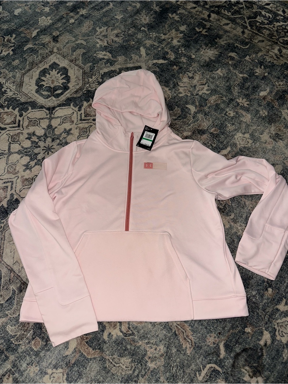 Under Armour women’s ' Light Pink Half-Zip Hooded Pullover